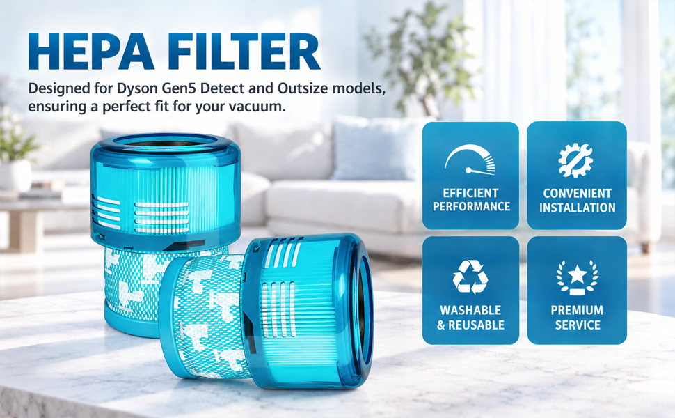 Easily washable Bee Filters maintain your vacuum’s optimal suction and performance.