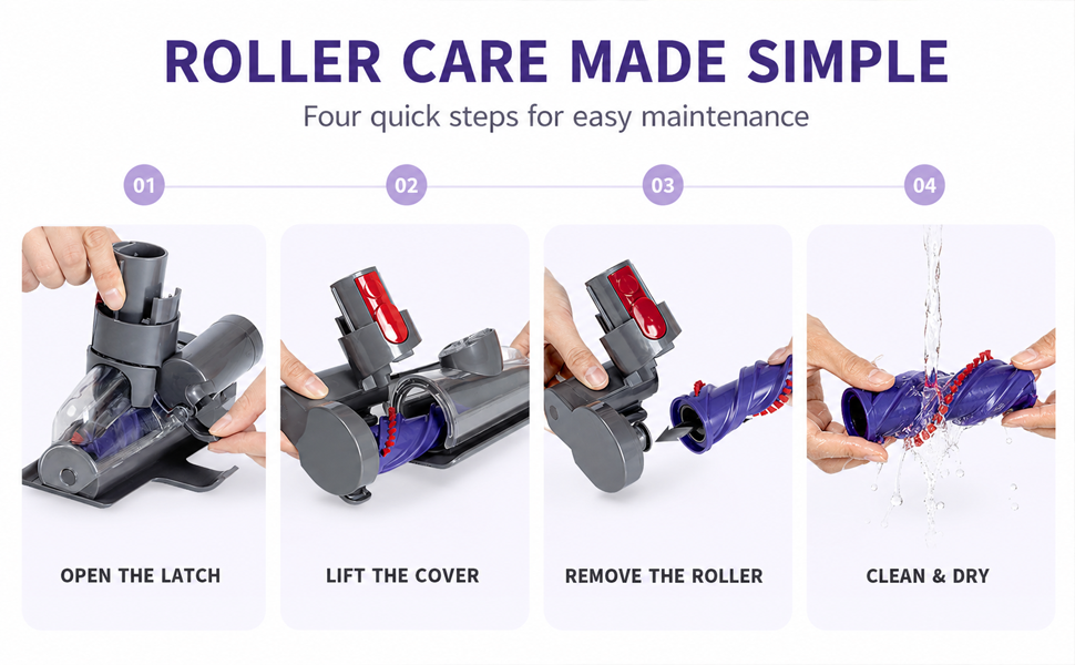 Mini motorized tool for Dyson V15; handheld sofa cleaning; anti-tangle brush head
