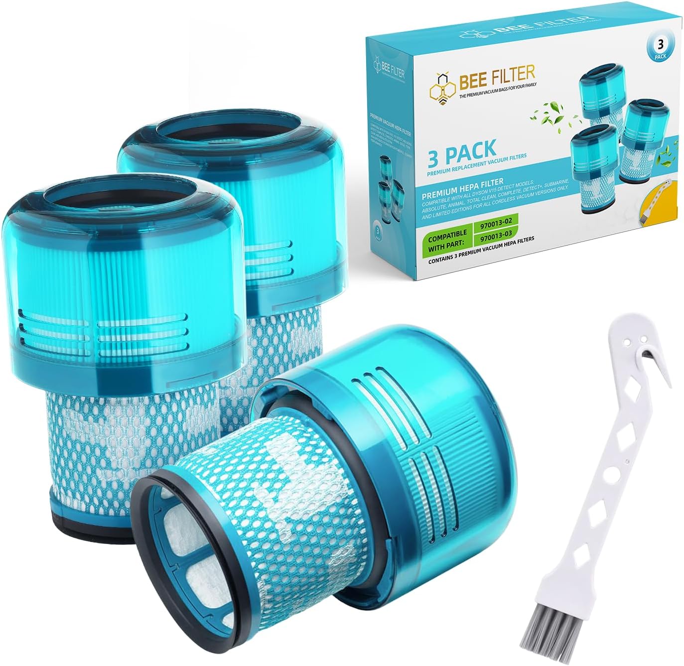 Dyson V15 Filter, 3-Pack Premium HEPA Replacement Filters for Dyson V15