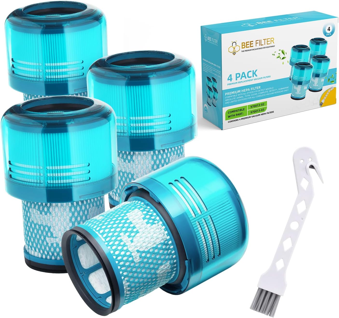 Dyson V15 Filter, 4-Pack Premium HEPA Replacement Filters for Dyson V15